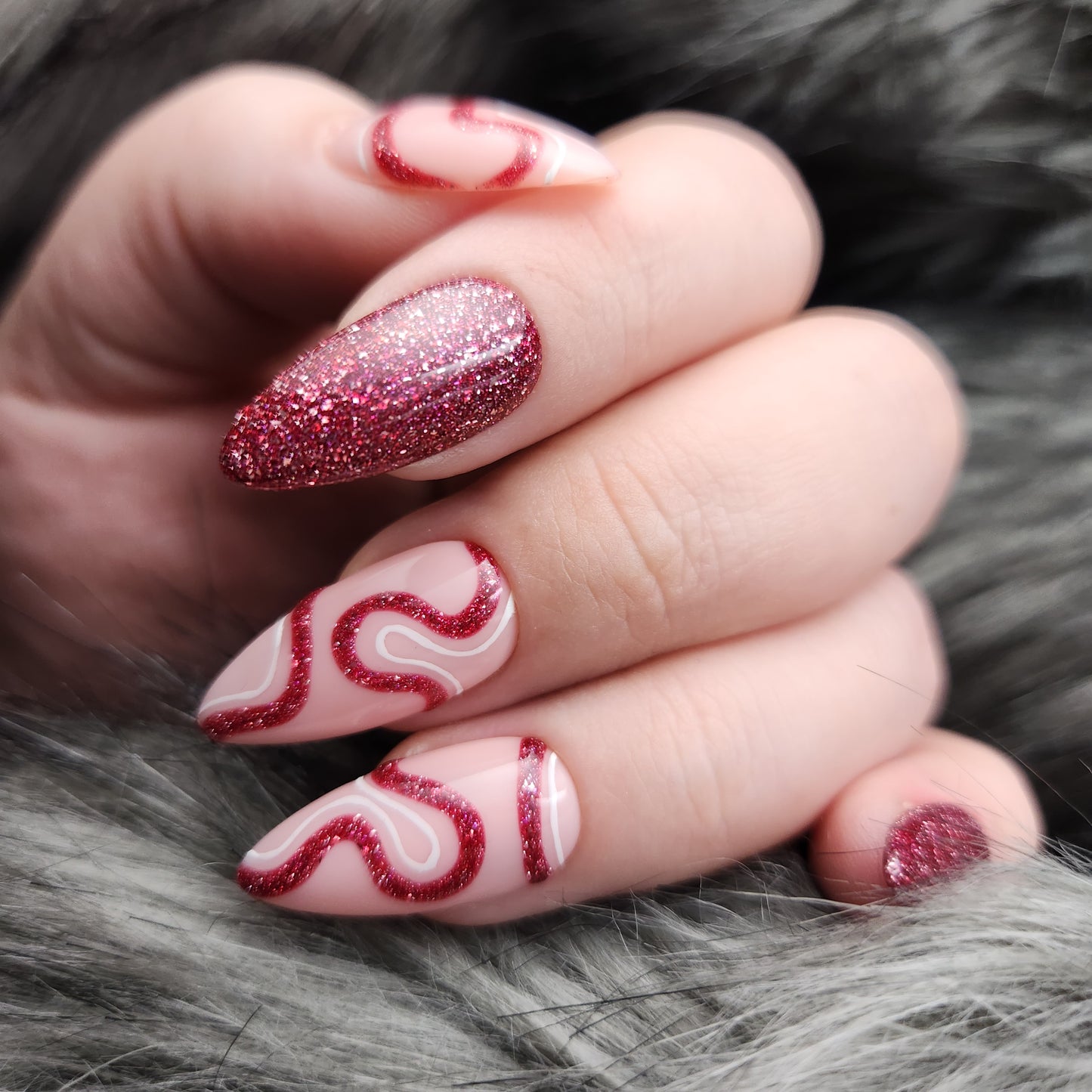 Press on Nails FlashOn Berry Swirls