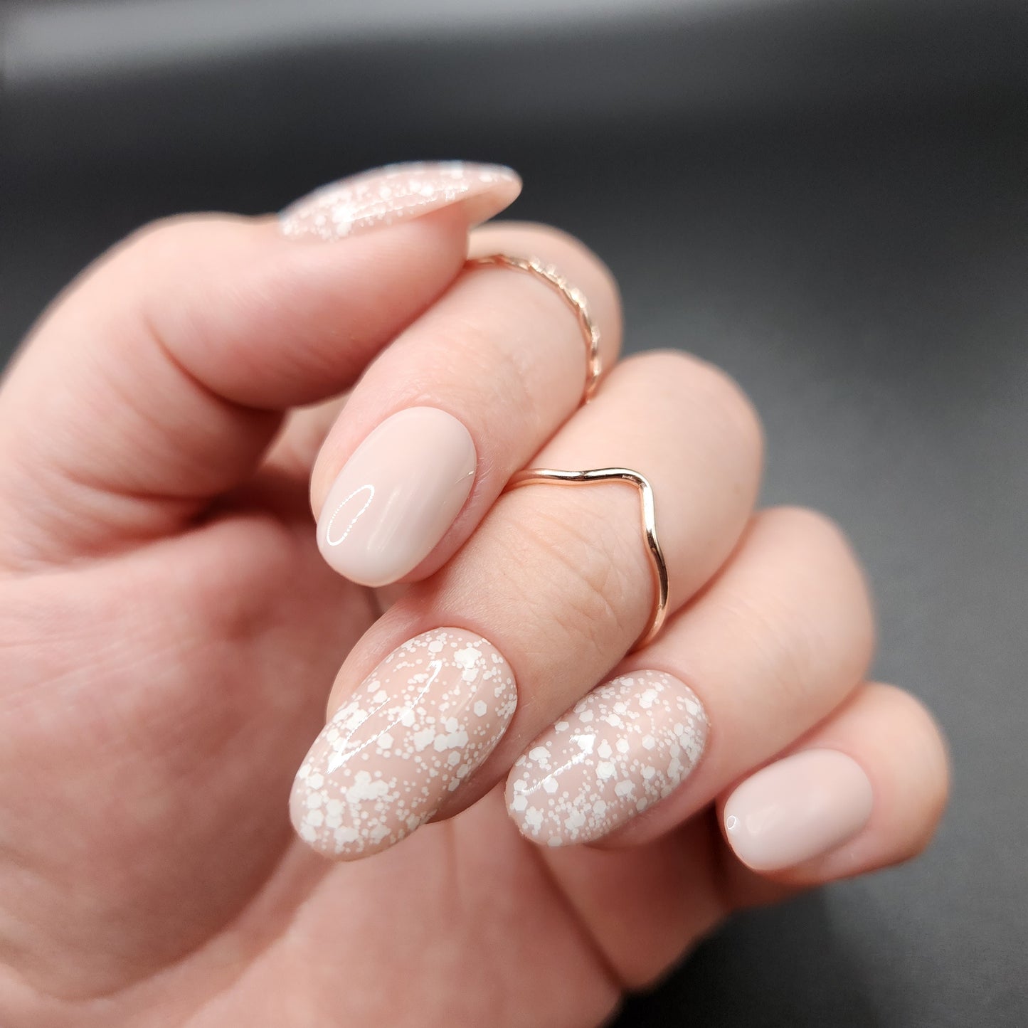 Press on Nails White Konfetti