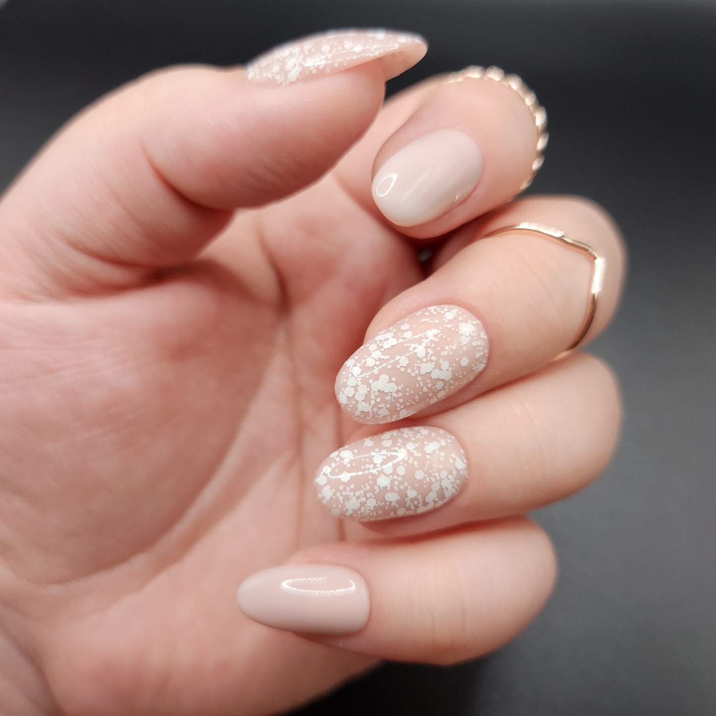 Press on Nails White Konfetti