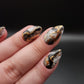 Press on Nails black Aquarell