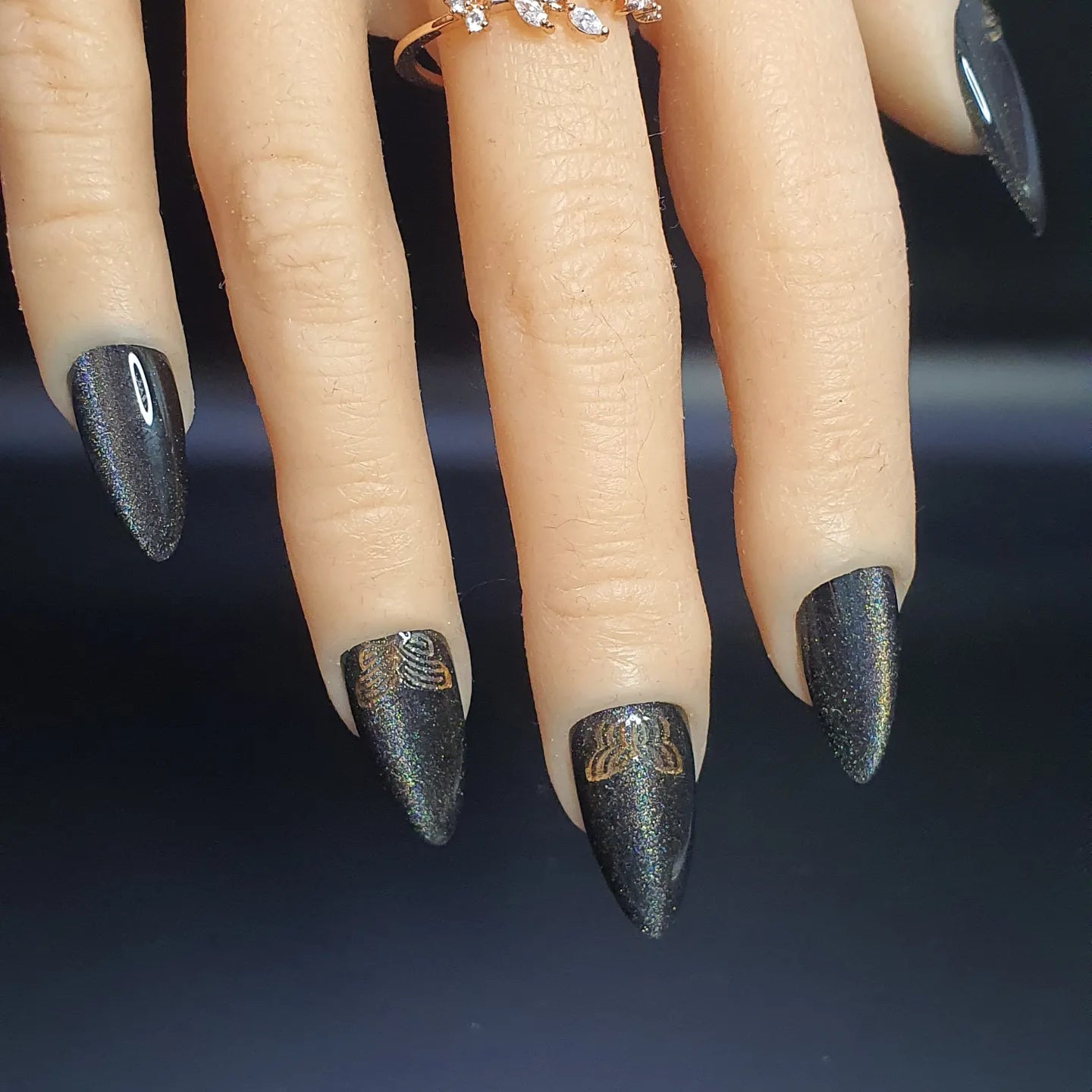Press on Nails golden Butterfly